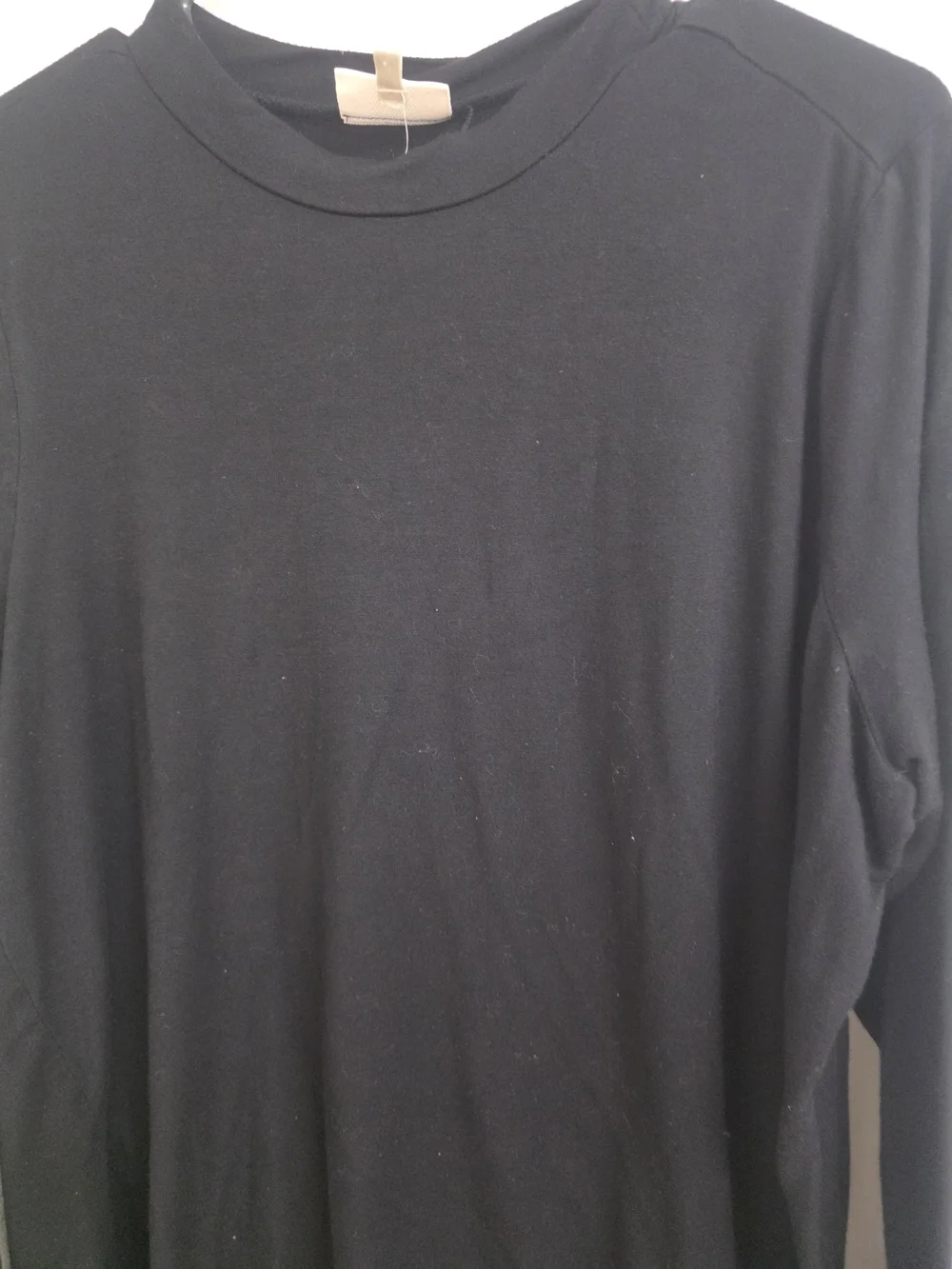 Belle Du Jour Black Long Sleeve Crew Neck Top - Minimalist Knit (0689)